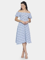 Load image into Gallery viewer, IS.U Blue Polka  Dress