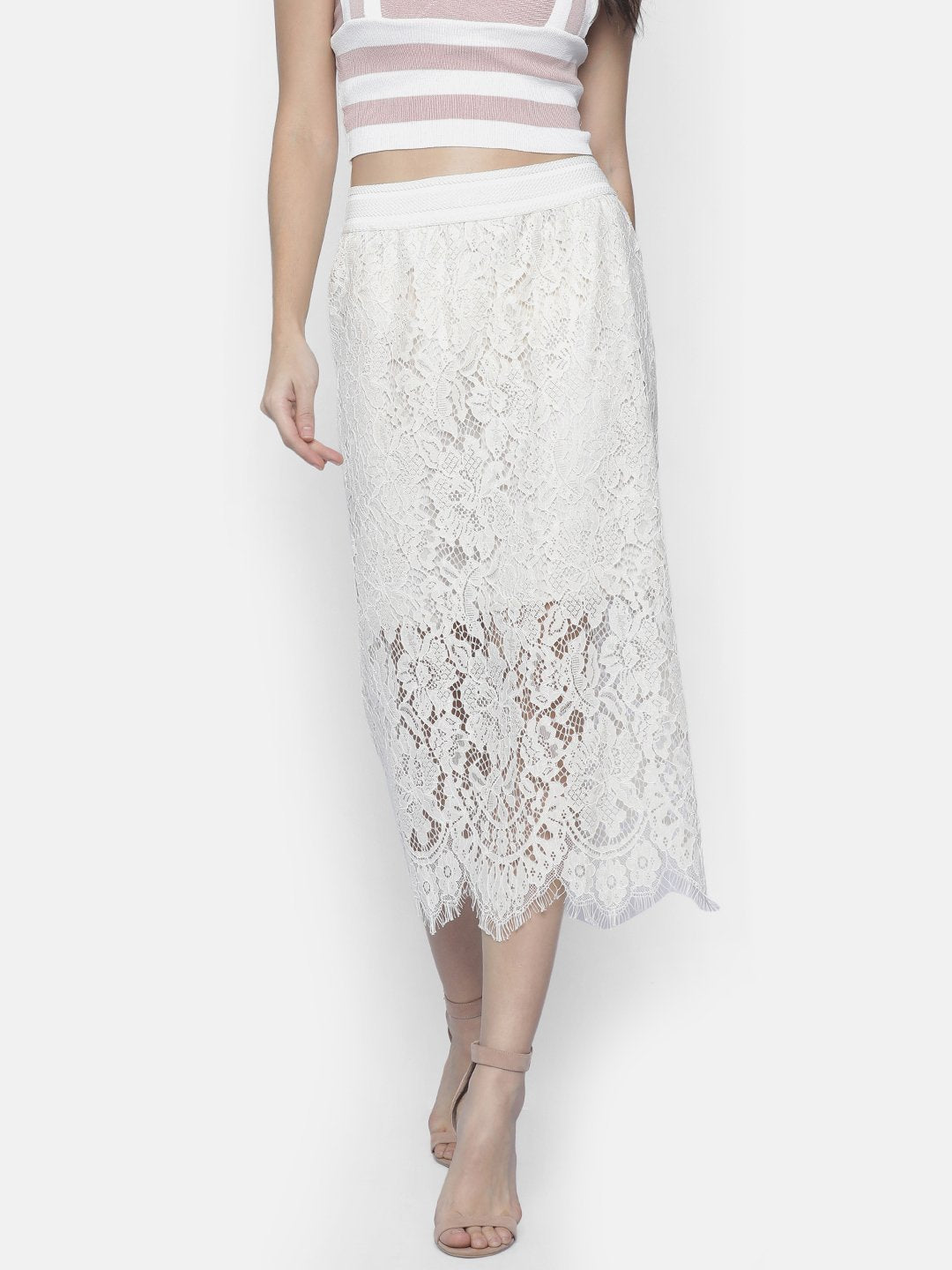 IS.U White Lace Skirt