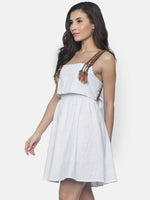 Load image into Gallery viewer, IS.U White Dress with Tasselled Shoulder