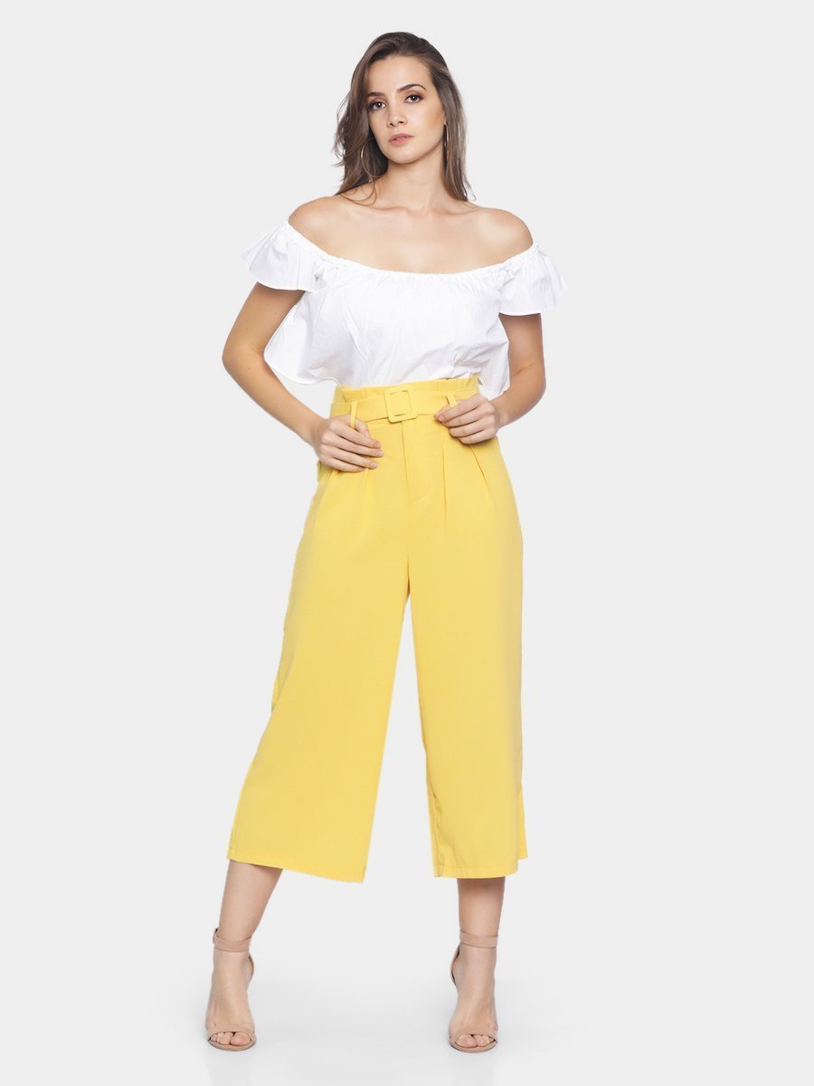 IS.U Yellow Culottes with Buckle