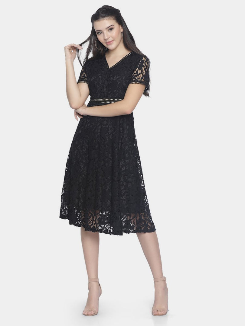 IS.U Black Lace Dress