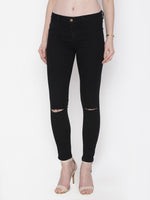 Load image into Gallery viewer, IS.U Black Knee Slit Jeggings
