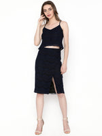 Load image into Gallery viewer, IS.U Navy Top &amp; Skirt Co-Ord set
