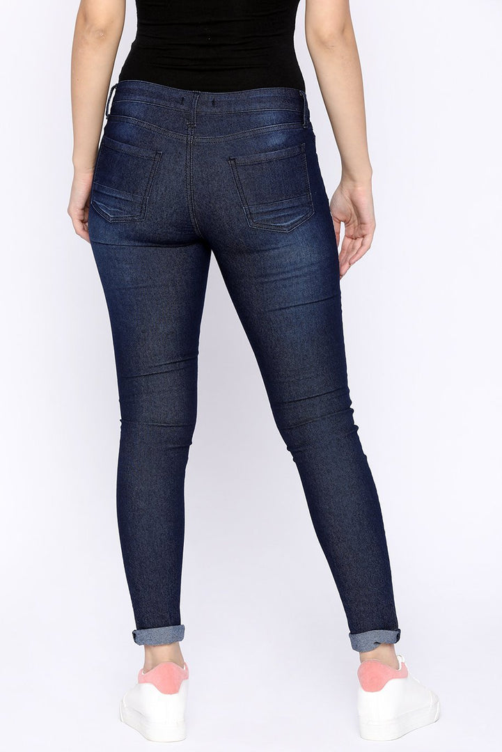 IS.U Indigo Embroidered Skinny Jeans