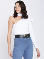 Load image into Gallery viewer, IS.U White One Shoulder Top