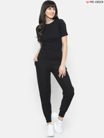 Load image into Gallery viewer, IS.U Black Skinny Fit Track Pant